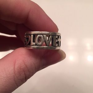 James Avery Silver Hope, Faith, Love Ring Size 7.5